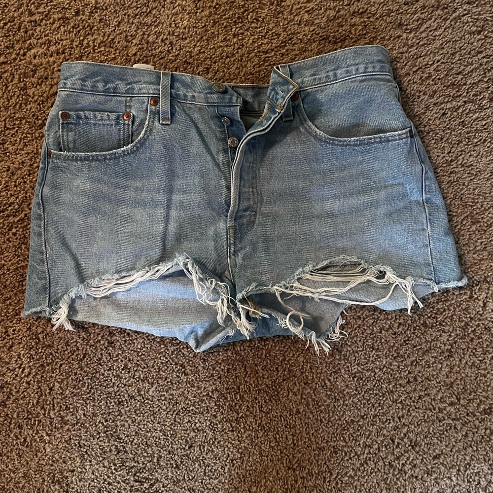 Levi 501 Distressed Denim Shorts